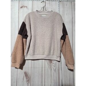 American Eagle Ladies Medium‎ Fuzzy Sherpa Pullover Sweatshirt Cozy Comfy